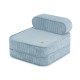 PLUSH NEST barns reclinerfåtölj, 150x60x25 cm, premium blå manchester