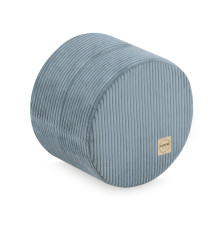 PLUSH NEST rund sittpuff 40x30 cm, blå, premium manchester