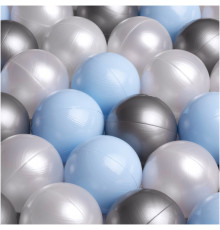 Torra poolbollar, 6 cm, 450 st: ljusblå, pärl, silver