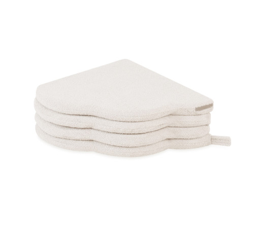 PLUSH NEST blommatta, 115x115x5cm, cream, lammull, fluffig blomma