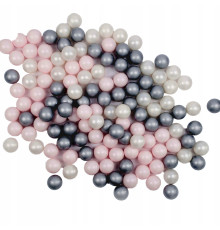 Torra poolbollar, 6 cm, 150 st: pärlemor, silver, ljus pärlrosa