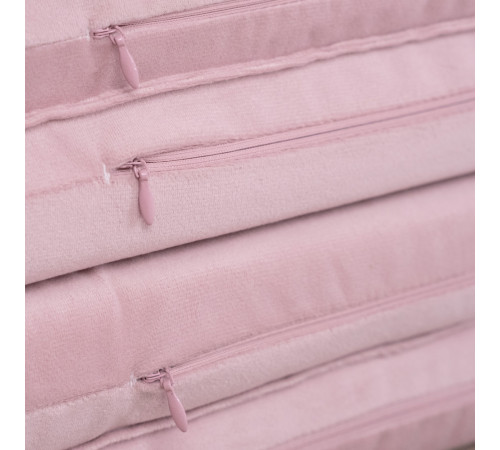 PLUSH NEST-matta, 160x160x5 cm, blomma, rosa, sammet
