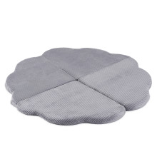 PLUSH NEST blommatta, 115x115x5cm, grå, premium manchester, fluffig blomma