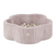 Plush Nest Torrt Blomsterpool, 95x30, ljusrosa, premium corduroy, Floral Fun Zone, 200 bollar: pärl-, ljusrosa pärl-, guld