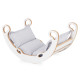 PLUSH NEST Barngung XS Mini Rocker 2i1 + kudde Ljusgrå, vit, Trälek