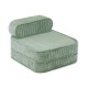 PLUSH NEST barns recliner fåtölj, 150x60x25 cm, premium manchestertyg grön