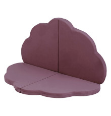 PLUSH NEST Matta, 120x120x5 cm, blomma, lila, sammet
