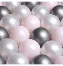 Torra poolbollar, 6 cm, 450 st: pärla, silver, pärlljusrosa