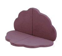 PLUSH NEST Matta, 160x160x5 cm, blomma, lila, sammet