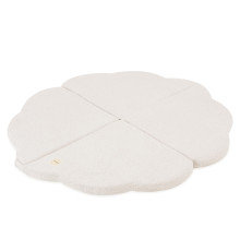 PLUSH NEST blommatta, 115x115x5cm, cream, lammull, fluffig blomma