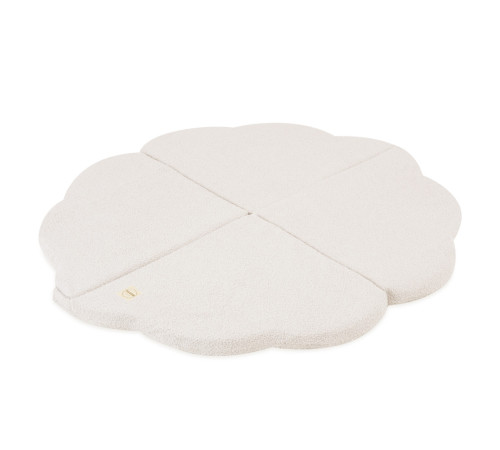 PLUSH NEST blommatta, 115x115x5cm, cream, lammull, fluffig blomma