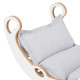 PLUSH NEST Barngung XS Mini Rocker 2i1 + kudde Ljusgrå, vit, Trälek