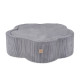 PLUSH NEST Torr blomsterpool med matta, 95x30, grå, premium manchestertyg, Floral Fun Zone, 200 bollar: pärlemor, silver, ljusblå