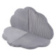 PLUSH NEST blommatta, 115x115x5cm, grå, premium manchester, fluffig blomma