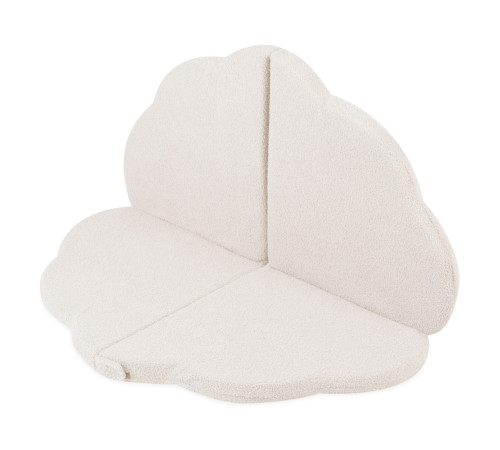 PLUSH NEST blommatta, 115x115x5cm, cream, lammull, fluffig blomma