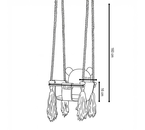 PLUSH NEST Teddy Bear swing, lilac, velvet
